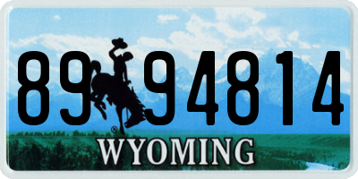 WY license plate 8994814