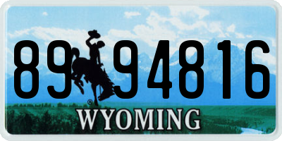 WY license plate 8994816