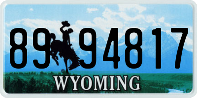 WY license plate 8994817