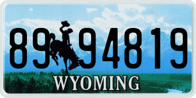 WY license plate 8994819