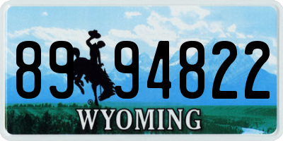 WY license plate 8994822