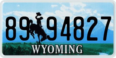 WY license plate 8994827