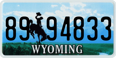 WY license plate 8994833