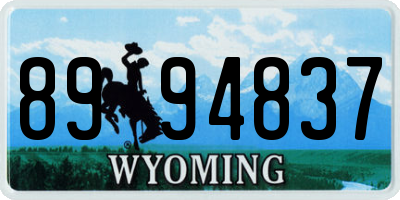WY license plate 8994837