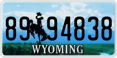 WY license plate 8994838