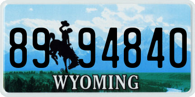 WY license plate 8994840