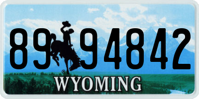 WY license plate 8994842
