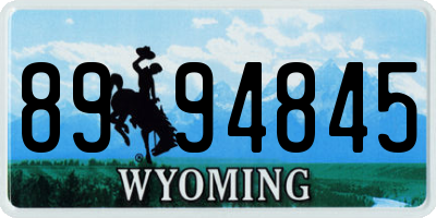 WY license plate 8994845