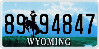 WY license plate 8994847