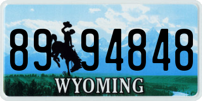 WY license plate 8994848