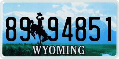 WY license plate 8994851