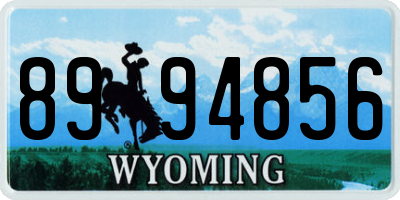 WY license plate 8994856