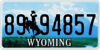 WY license plate 8994857