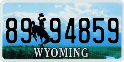 WY license plate 8994859