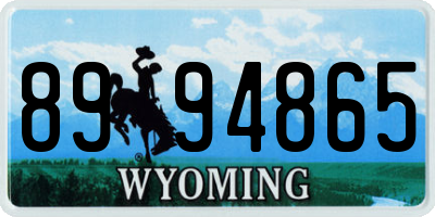 WY license plate 8994865