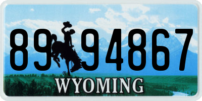 WY license plate 8994867