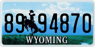 WY license plate 8994870