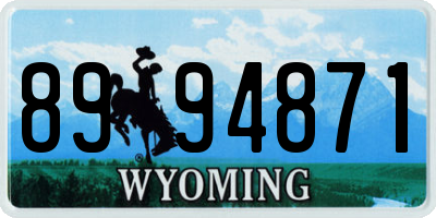 WY license plate 8994871