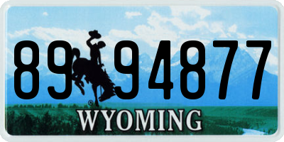 WY license plate 8994877