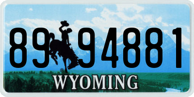 WY license plate 8994881