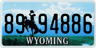 WY license plate 8994886
