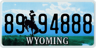 WY license plate 8994888