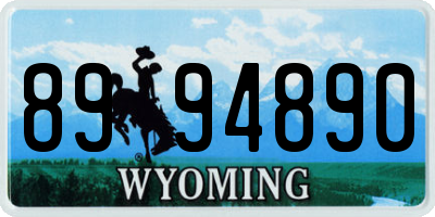WY license plate 8994890