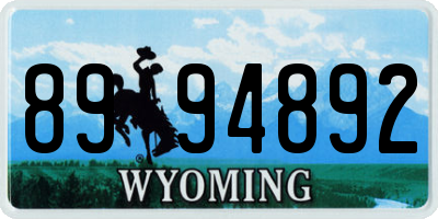 WY license plate 8994892