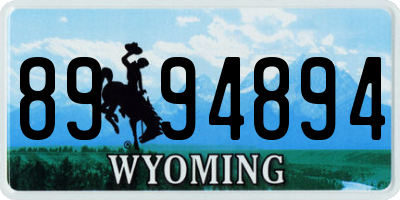 WY license plate 8994894