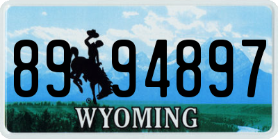 WY license plate 8994897