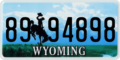 WY license plate 8994898
