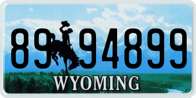 WY license plate 8994899