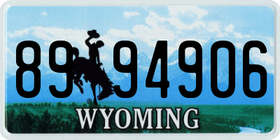 WY license plate 8994906