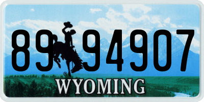 WY license plate 8994907