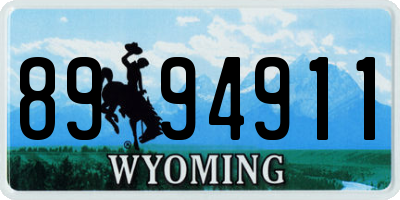 WY license plate 8994911