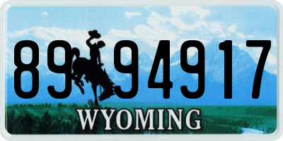 WY license plate 8994917