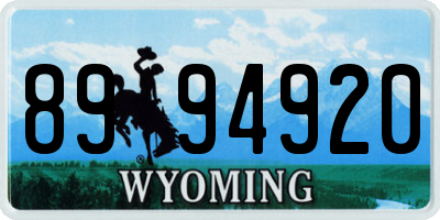 WY license plate 8994920