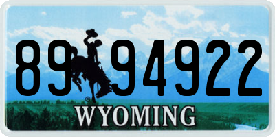 WY license plate 8994922