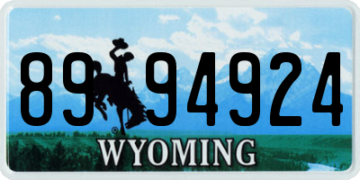 WY license plate 8994924