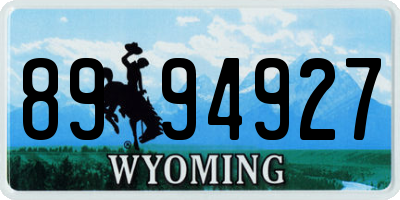 WY license plate 8994927