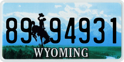 WY license plate 8994931