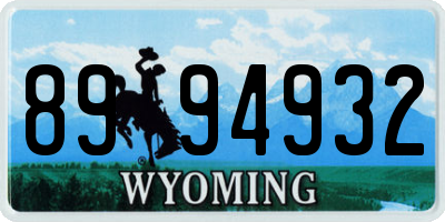 WY license plate 8994932