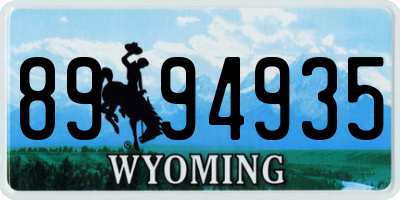 WY license plate 8994935