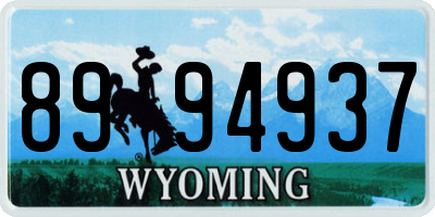 WY license plate 8994937
