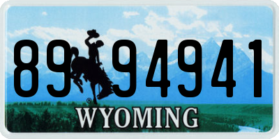 WY license plate 8994941