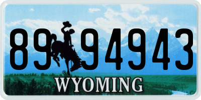 WY license plate 8994943