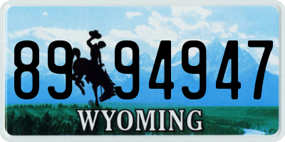 WY license plate 8994947