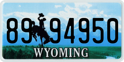 WY license plate 8994950