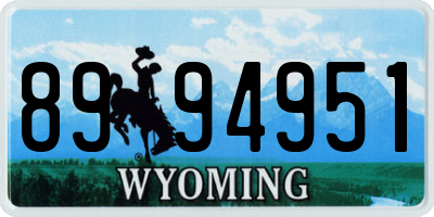 WY license plate 8994951