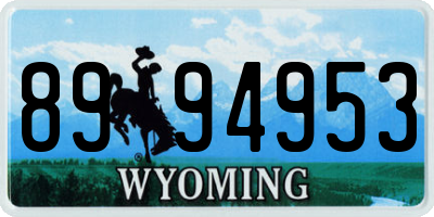 WY license plate 8994953